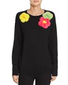 Boutique Moschino Fur Floral Wool Sweater