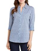 Foxcroft Mary Dotted Button-down Top