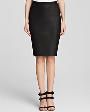 Eileen Fisher Leather Front Pencil Skirt