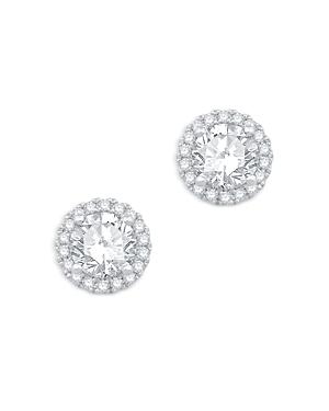 Bloomingdale's Certified Diamond Halo Stud Earrings In 14k White Gold, 2.50 Ct. T.w. - 100% Exclusive