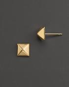 14k Yellow Gold Small Pyramid Post Earrings