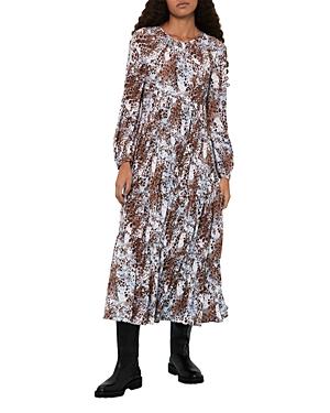 Whistles Leio Patch Animal Print Midi Dress