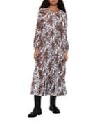 Whistles Leio Patch Animal Print Midi Dress