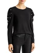 Status By Chenault Faux Pearl Embellished Top