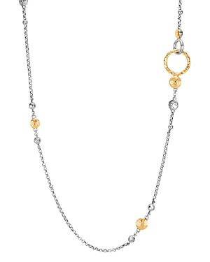 John Hardy 18k Yellow Gold & Sterling Silver Dot Hammered Station Necklace, 36