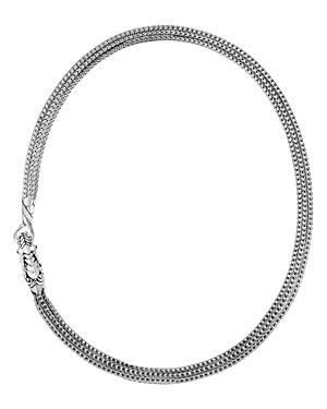 John Hardy Sterling Silver Legends Naga Triple Chain Necklace With Sapphire Eyes