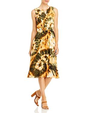T Tahari Split Scoop Neck Georgette Dres