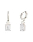 Kate Spade New York Bouquet Toss Cubic Zirconia & Imitation Pearl Charm Huggie Hoop Earrings In Silver Tone