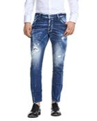 Dsquared2 Sexy White Spots Wash Slim Fit Jeans In Blue