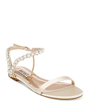 Badgley Mischka Women's Klare Embellished Strap Flat Sandals