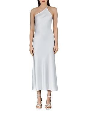 Galvan Ibiza One Shoulder Silk Dress
