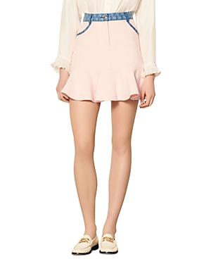 Sandro Polene Contrast Trim Mini Skirt