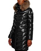 Moncler Aphia Fox Fur Hood Long Down Coat