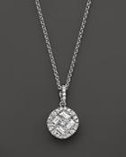 Roberto Coin 18k White Gold Diamond Baguette Pendant Necklace, 15.5