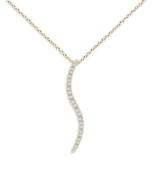 Natori 14k Yellow Gold Diamond Brushstroke Pendant Necklace, 16