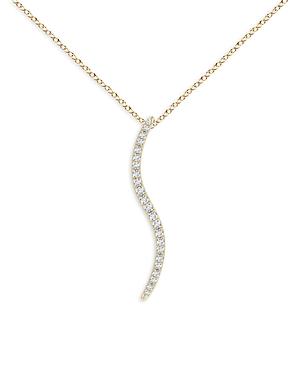 Natori 14k Yellow Gold Diamond Brushstroke Pendant Necklace, 16