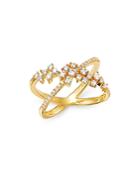 Bloomingdale's Diamond Crossover Cluster Ring In 14k Yellow Gold, 0.45 Ct. T.w. - 100% Exclusive