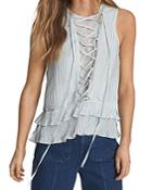 Reiss Florrie Pleated Front Lace Top