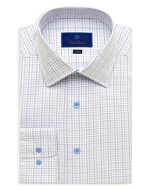 David Donahue Tattersall Check Trim Fit Dress Shirt
