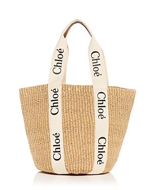 Chloe Woody Large Woven Basket Tote