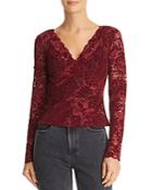 Guess Drea Sheer Flocked Lace Top