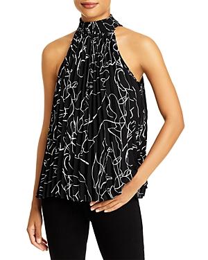T Tahari Pleated Halter Top