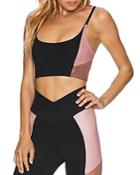 Beach Riot Ivy Color-block Cropped Top