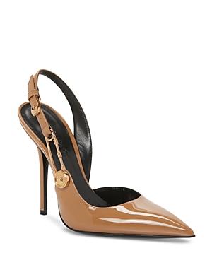 Versace Women's Safety Pin Pointed Toe Slingback Pumps