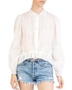 The Kooples Lace & Embroidery Detail Top