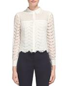 Whistles Penny Cropped Lace Shirt