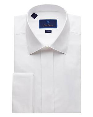 David Donahue Diamond Jacquard Trim Fit Tuxedo Shirt