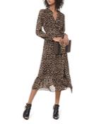 Michael Michael Kors Animal-print Midi Wrap Dress