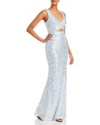 Aqua Sequined Cutout Gown - 100% Exclusive