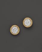 Diamond Cluster Stud Earrings In 14k Yellow Gold, .30 Ct. T.w.