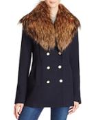 Theory Overby Belmore Fox Fur-trimmed Coat