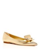 Brian Atwood Women's Amaia Leather Pointed Toe Flats