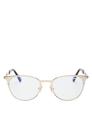 Tom Ford Men's Round Blue Light Glasses, 52mm