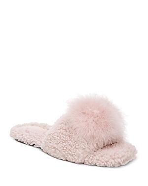 Sam Edelman Women's Francie Fuzzy Open Toe Slippers