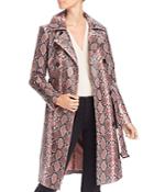 Aqua Snake Print Faux-leather Trench Coat - 100% Exclusive