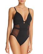 Kenneth Cole Mesh Pushup One Piece Swimsuit