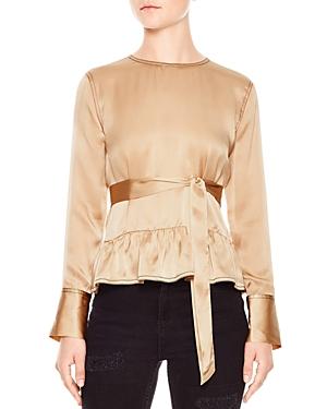 Sandro Courtney Belted Silk Top