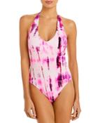 Pq Swim Tie Dye Halter One Piece Swimsuit