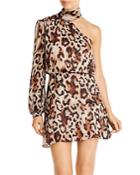 Rachel Zoe Fergie Leopard Print One-shoulder Dress