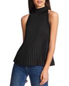 1.state Pleated Mock-neck Tank