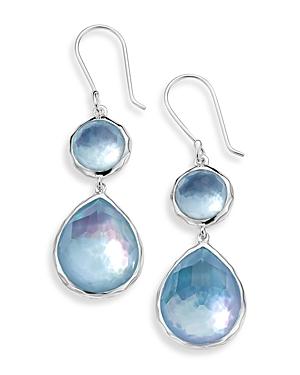Ippolita Sterling Silver Wonderland Mother Of Pearl & Rock Crystal Skylight Doublet Double Drop Earrings