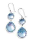 Ippolita Sterling Silver Wonderland Mother Of Pearl & Rock Crystal Skylight Doublet Double Drop Earrings