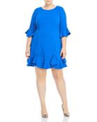 Adrianna Papell Plus Ruffle Trimmed Dress