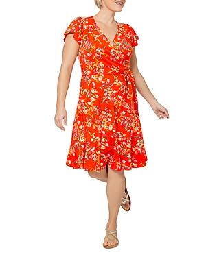 Leota Plus Monique Floral Faux Wrap Dress