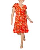 Leota Plus Monique Floral Faux Wrap Dress