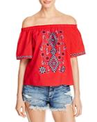 Beltaine Embroidered Off-the-shoulder Top